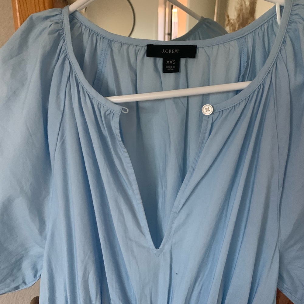 Blue puffy sleeve maxi dress